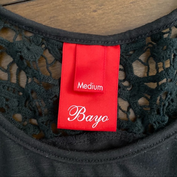 BAYO Black Embroidered Blouse with Gartered Bottom - Picture 10 of 10